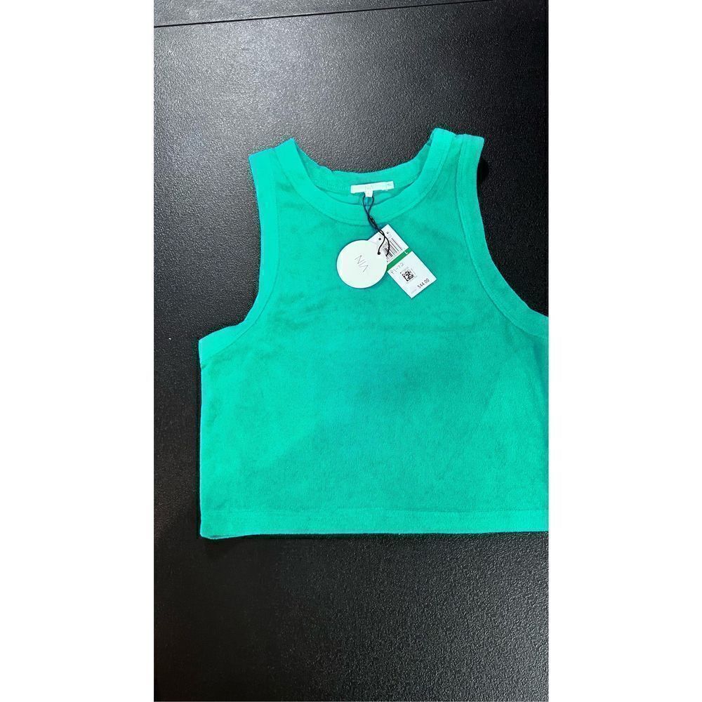 NIA LUCERNE TERRY TANK GREEN SIZE L  P1-72 NEW